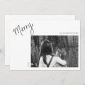 Carte de vacances Joyeuse minimaliste manuscrite (Devant / Derrière)