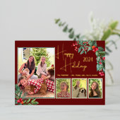 Carte de vacances joyeuse photo de gui Evergreen F (Debout devant)