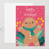 Carte de vacances joyeuses au biscuit de pain d'ép (Devant / Derrière)