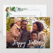 carte de vacances joyeuses écriture rustique blanc (Devant / Derrière)