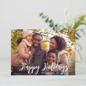 carte de vacances joyeuses en écriture rustique bl (Debout devant)