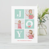 Carte de vacances Joyeux Blanc Wreath de Noël Mult (Debout devant)