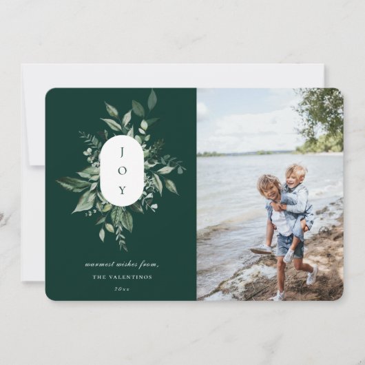 Carte de vacances Joyeux Botanique Moderne Vert (Devant)