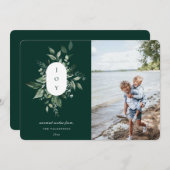 Carte de vacances Joyeux Botanique Moderne Vert (Devant / Derrière)