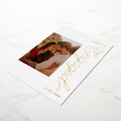 Carte de vacances Joyeux et engagé Foil Photo (Rotation)