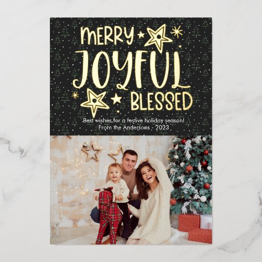 Carte de vacances joyeux joyeux Bienheureux Photo (Recto)