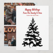 Carte de vacances Joyeux Noël aux Pins enneigés (Devant / Derrière)