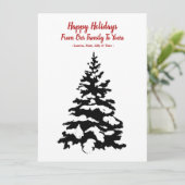 Carte de vacances Joyeux Noël aux Pins enneigés (Debout devant)