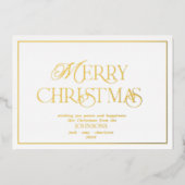 Carte de vacances Joyeux Noël blanc Foil (Recto)