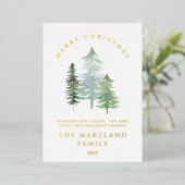 Carte de vacances Joyeux Noël de la forêt d'aquare (Debout devant)