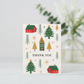 Carte de vacances Joyeux Noël de la forêt d'aquare (Debout devant)