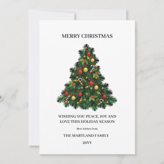 Carte de vacances Joyeux Noël de la forêt d'aquare (Devant)