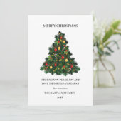 Carte de vacances Joyeux Noël de la forêt d'aquare (Debout devant)