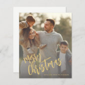 Carte de vacances Joyeux Noël en or Budget (Devant / Derrière)