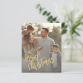 Carte de vacances Joyeux Noël en or Budget (Debout devant)
