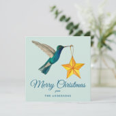 Carte de vacances Joyeux Noël Hummingbird personna (Debout devant)