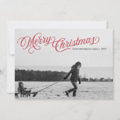 Carte de vacances Joyeux Noël Joyeux Script rouge (Devant)