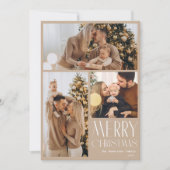 Carte de vacances Joyeux Noël moderne Grille photo (Devant)