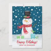 Carte de vacances joyeux Noël Snowman hiver (Devant)