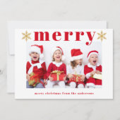 Carte de vacances Joyeux Photo Moderne (Devant)