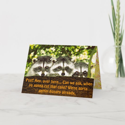 Carte de vacances Joyeux Raton Laveur (Devant)