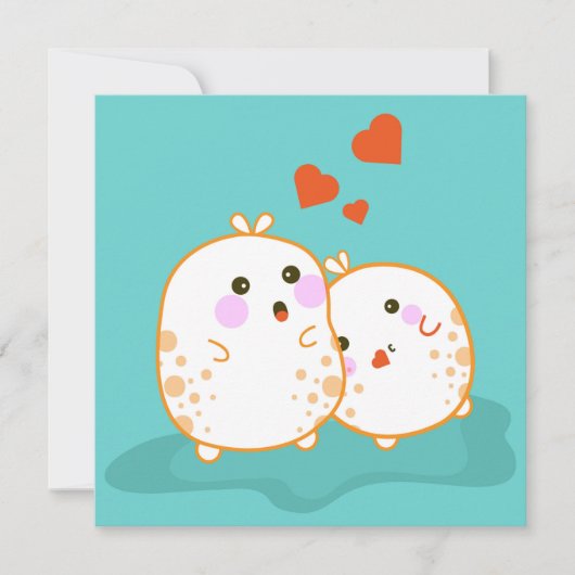 Carte de vacances Kawaii Bunnies (Devant)