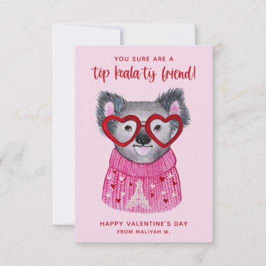 Carte de vacances Koala Kids Valentine (Devant)