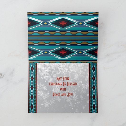 Carte de vacances Kokopelli turquoise (Intérieur)