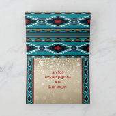 Carte de vacances Kokopelli turquoise (Intérieur)