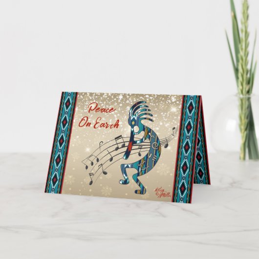Carte de vacances Kokopelli turquoise (Devant)