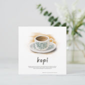 Carte de vacances Kopi Classic Café Mug Malaysia F (Debout devant)