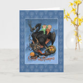 Carte de vacances Krampus (Fleur jaune)