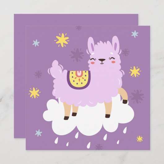 Carte de vacances lama (Devant / Derrière)