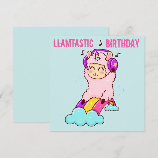 Carte de vacances lama (Devant / Derrière)