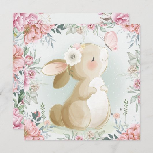 Carte de vacances lapin adorable (Devant / Derrière)