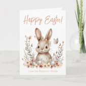 Carte de vacances Lapin de Pâques Fleurs beiges (Devant)