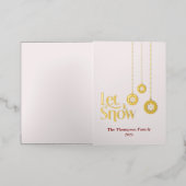 Carte de vacances "Let it Snow" Pliée Rose (Mise à l'extérieur)