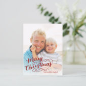 Carte de vacances Lettré à la main Maroon (Debout devant)