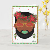 Carte de vacances LGBTQ Beard (Fleur jaune)