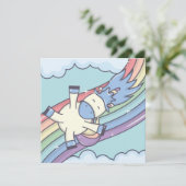 Carte de vacances licorne (Debout devant)