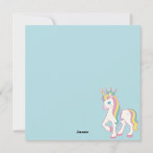 Carte de vacances licorne (Dos)