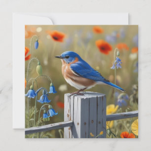 Carte de vacances Little Blue Bird Flat