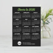 Carte de vacances Logo d'affaires noir (Debout devant)