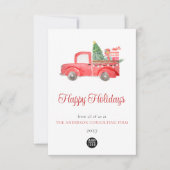 Carte de vacances Logo d'aquarelle d'entreprise (Devant)