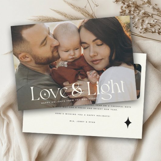 Carte de vacances Love and Light Modern Family Pho