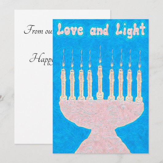 Carte de vacances Love et Light Hanoukka (Devant / Derrière)