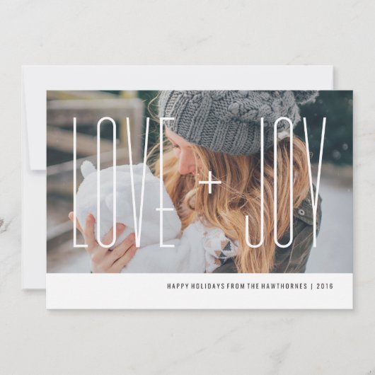 Carte de vacances Love+Joy - Neige (Devant)