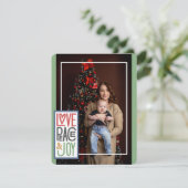 Carte de vacances Love Peace & Joy (ajoutez votre  (Debout devant)