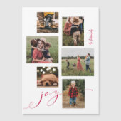 Carte de vacances Magnetic Red Script Joy Multi-Ph (Devant)