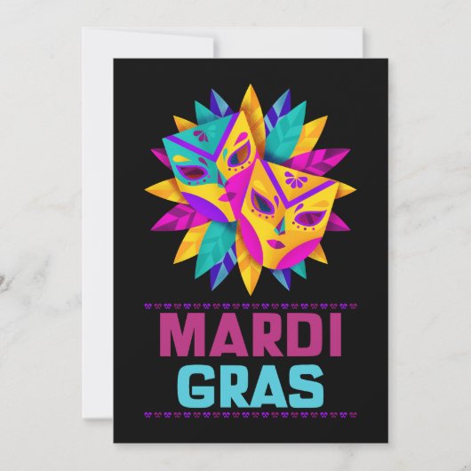 Carte de vacances Mardi Gras Masques (Devant)
